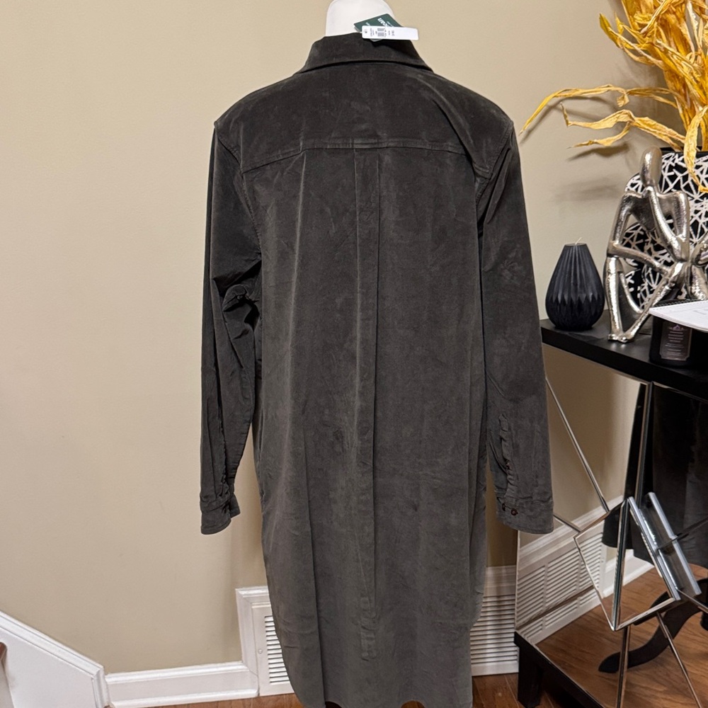 L.L. Bean Heritage Dark Brown /Coal Dust Corduroy Shirt/Dress/Jacket Size 2X NWT - Picture 4 of 6